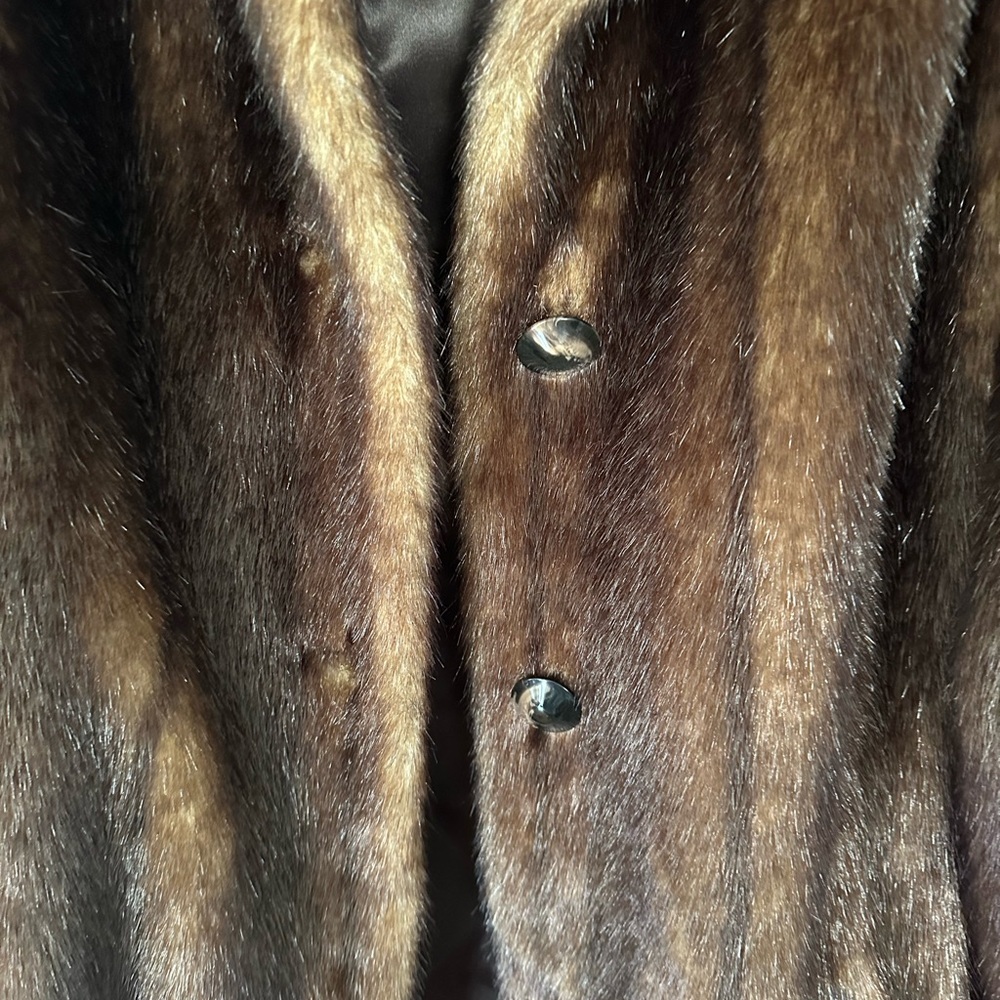 Pamela McCoy Full-Length Brown faux Fur Coat - Picture 2 of 10